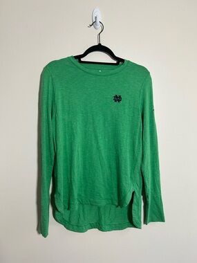 Johnnie-O University Of Notre Dame ND Long Sleeve Shirt Green Small Golf Preppy